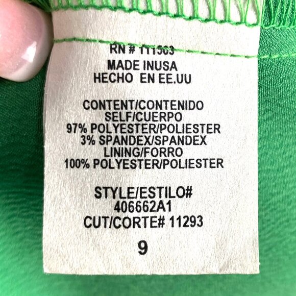 Love Reign Strapless Pleated Tie-Back Mini Cocktail Dress 9 Green Charmeuse - Picture 8 of 9